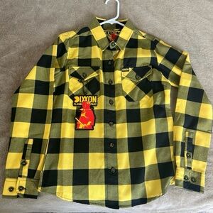 Dixxon Women’s Yellow and Black Plaid Shirt